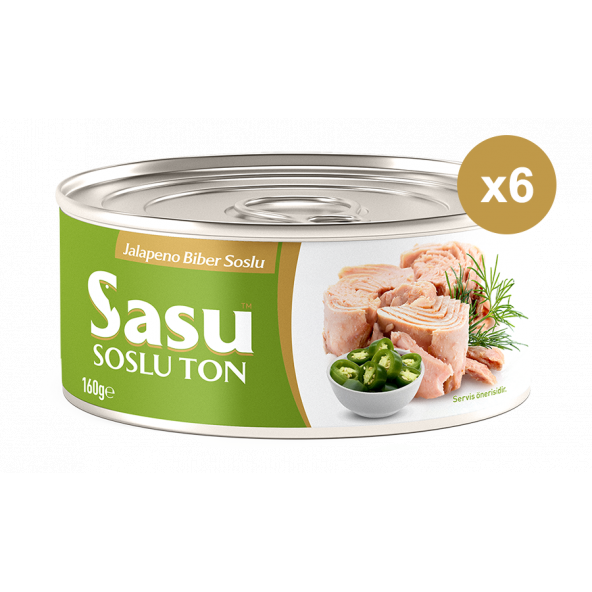 Sasu Jalapeno Biberli Ton Balığı 6x160G Bütün Dilim ürün görseli 1