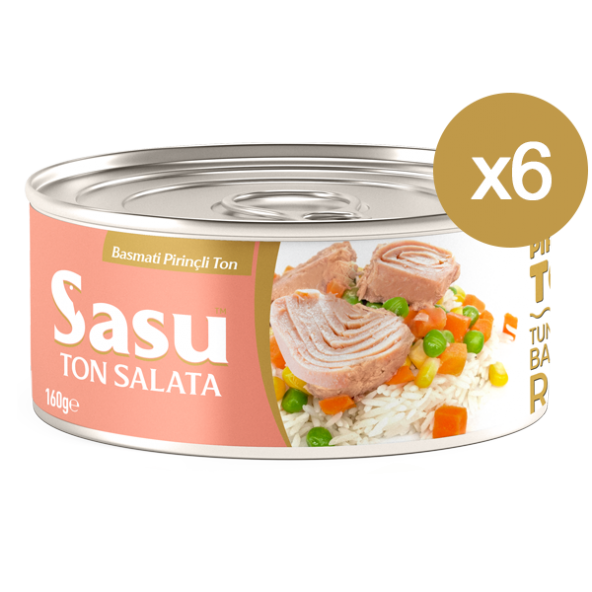 Sasu Basmati Pirinçli Ton Salata 6x160 gr İri Parça - Resim 2