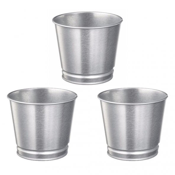 Saksı 3 Adet Paslanmaz Çelik Bitki Saksısı  Boyanabilir 9cm ürün görseli 1