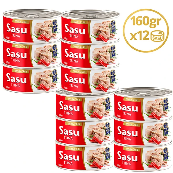 Sasu Acılı Ton Balığı 12x160G Bütün Dilim ürün görseli 1