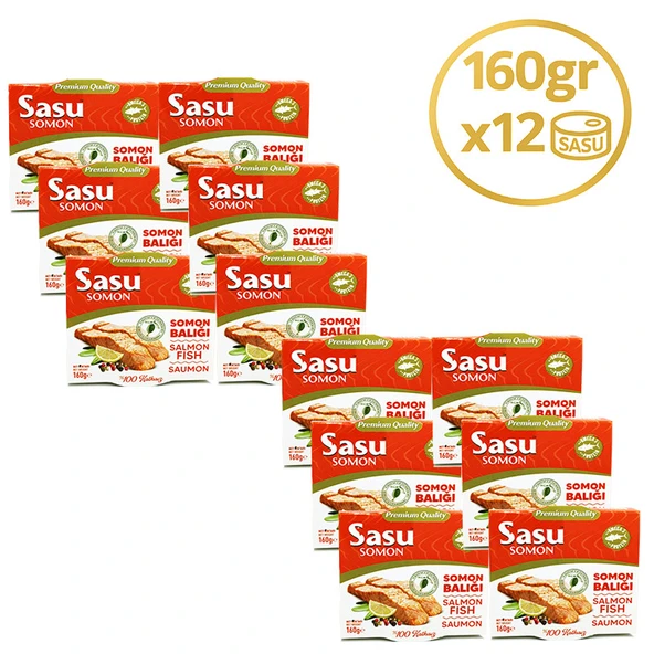 Sasu Zeytinyağlı Somon Balığı 12x160 gr Bütün Dilim ürün görseli 1