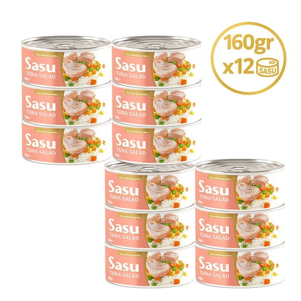 Sasu Basmati Pirinçli Ton Salata 12x160 gr İri Parça ürün görseli 1