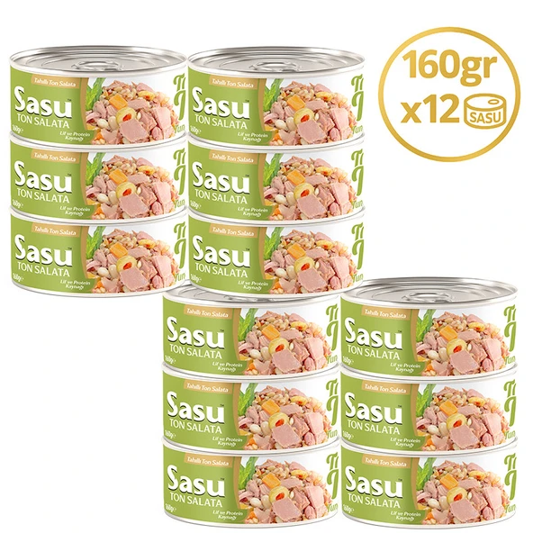 Sasu Tahıllı Ton Salata 12x160G İri Parça ürün görseli 1