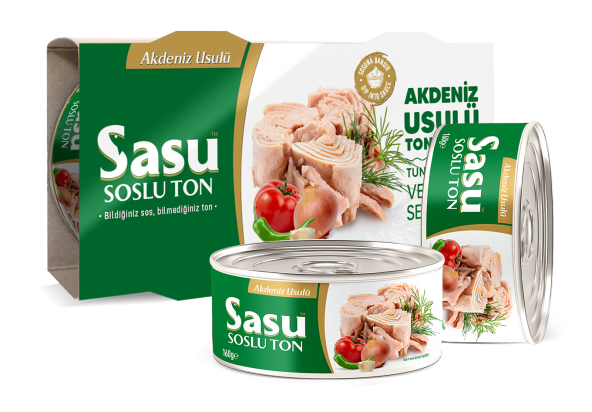 Sasu Akdeniz Usulü Ton Balığı 12x160G Bütün Dilim ürün görseli 1