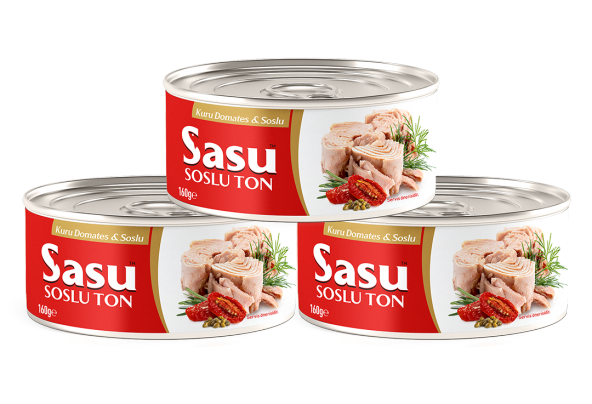 Sasu Kuru Domatesli & Soslu Ton Balığı 12x160G Bütün Dilim ürün görseli 1