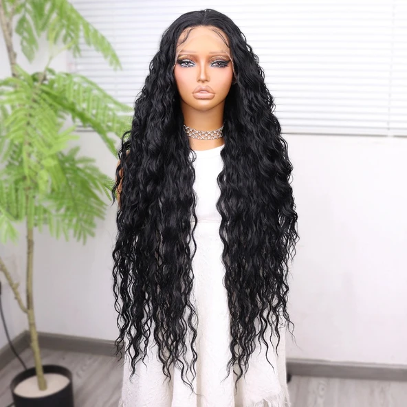 Siyah Fiber Sen Tül Peruk ürün görseli 1