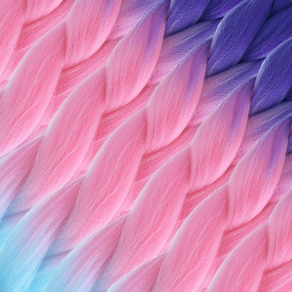Afrika Örgülük Ombreli Sen  100 Gr. / Mor / Açık Pembe / Açık Mi ürün görseli 1
