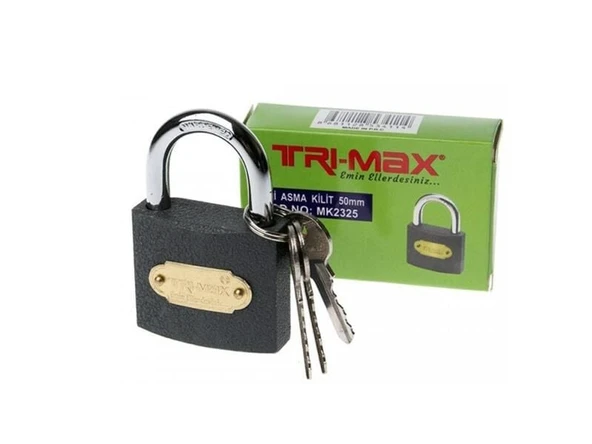 Tri-max Gri Döküm Asma Kilit 50 mm MK2325 BAYTEC ürün görseli 1