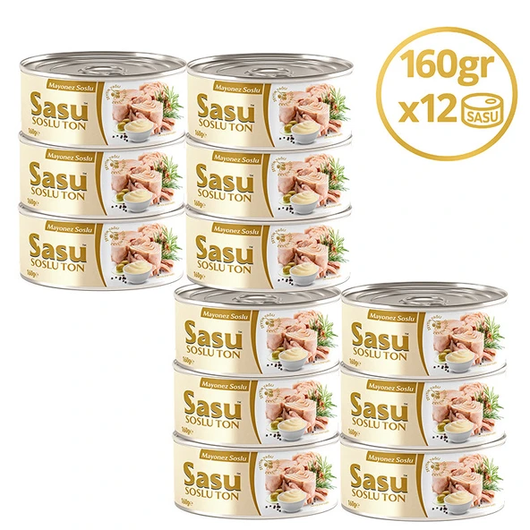 Sasu Mayonez Soslu Ton Balığı 12x160G İri Parça ürün görseli 1