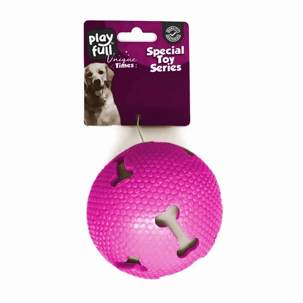 Işıklı Kemik Desenli Plastik Top Köpek Oyuncağı 7,5 Cm Pembe ürün görseli 1