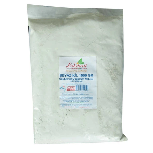 Beyaz Kil Öğütülmüş Doğal Saf Naturel 1000 Gr Paket ürün görseli 1