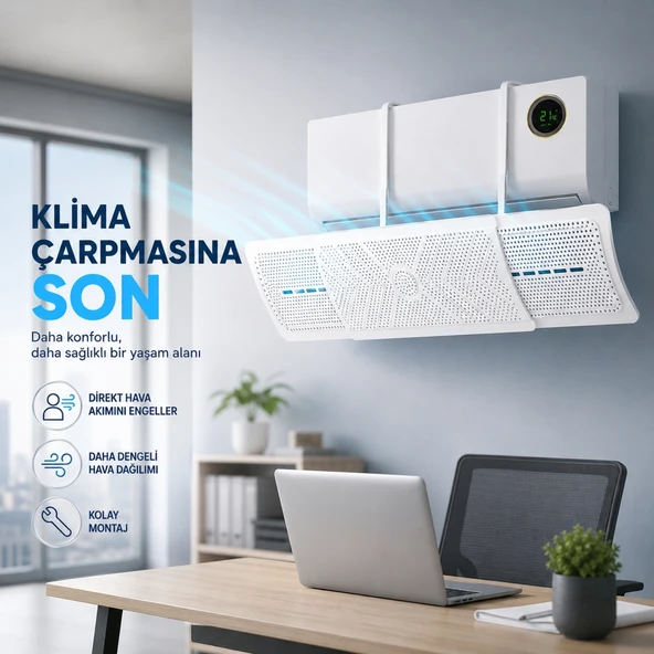 HyMark Askılı Ayarlanabilir 56-95cm Klima Yönlendirici Aparat Klima Rüzgar Önleyici Deflektör ürün görseli 1