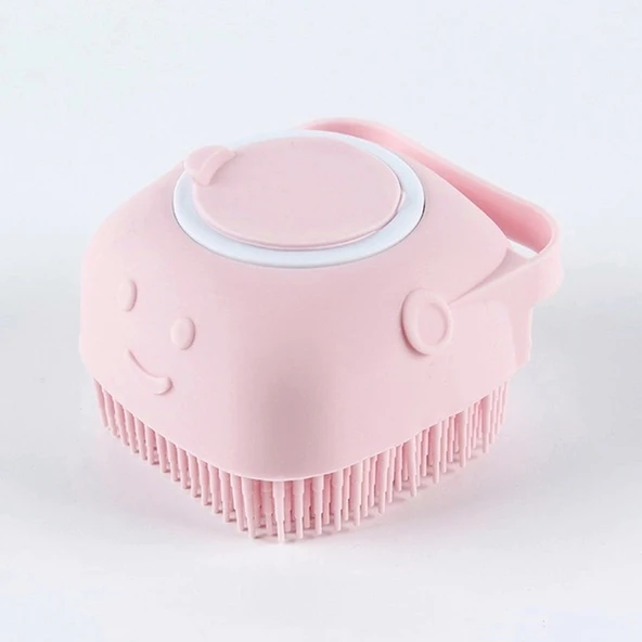 Şampuan Hazneli Kedi Köpek  Duş Fırçası 11 cm Pembe ürün görseli 1