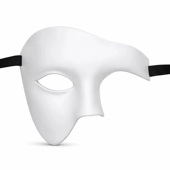 Beyaz Yarım Erkek Maske – Phantom Parti & B Maskesi ürün görseli 1