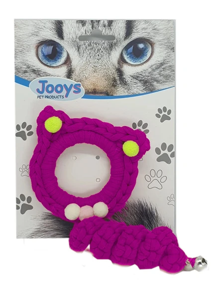 Zilli Kedi Örgü İpi 15 cm Pembe ürün görseli 1