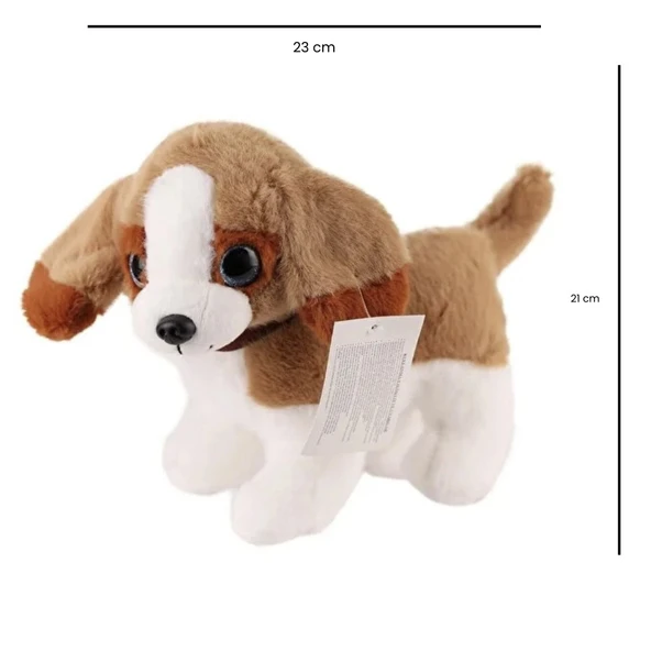 Sesli Peluş Köpek - 2309033 - Kahverengi-Beyaz - 1 ADET ürün görseli 1