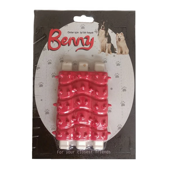 Benny Diş Kaşıma Köpek Oyuncağı Kaburga 10 cm 3 lü ürün görseli 1