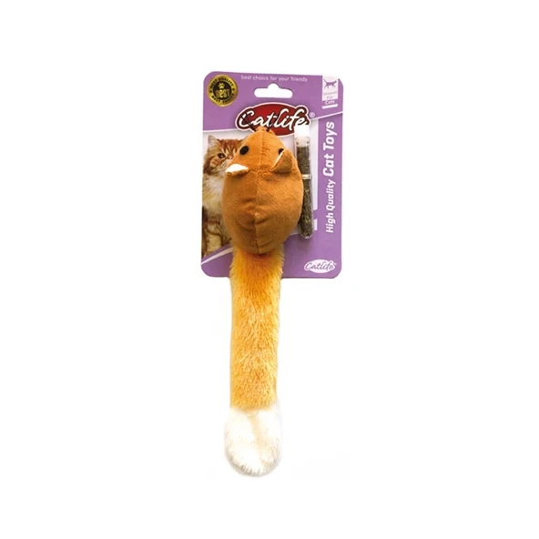 Catlife Catnipli Peluş Uzun Kuyruklu Fare Kedi Oyuncağı 26 cm ürün görseli 1