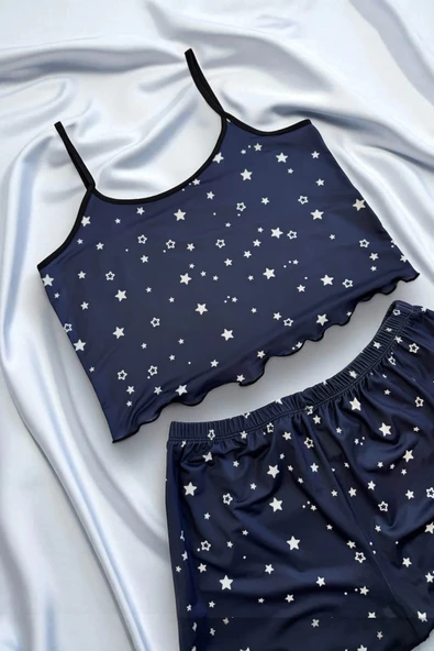 Yıldız Desenli  Şortlu Pijama - Resim 2