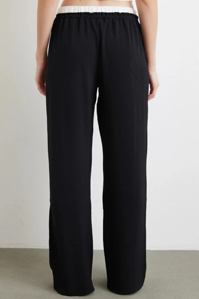 Bel Bantlı Wide Leg Rahat Pantolon - Resim 2