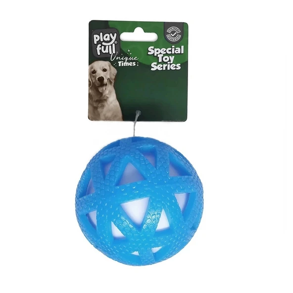 Işıklı Üçgen Desenli Plastik Top Köpek Oyuncağı 7,5 Cm Mi ürün görseli 1