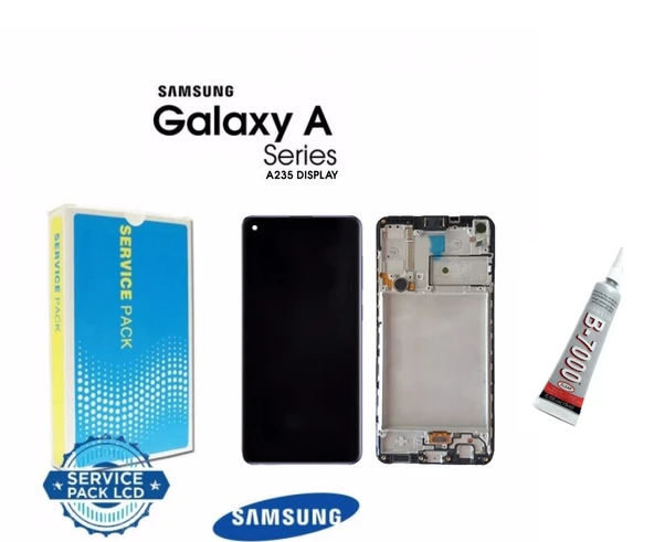 SAMSUNG A23,A235 ORGİNAL  Ekran Dokunmatik Çıtalı (SİYAH) B7000 YAPIŞTIRICI ürün görseli 1