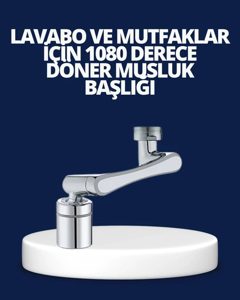 Esnek 1080° Musluk Başlığı 3 Eklemli Hareketli Su Modlu Labo Aparatı ürün görseli 1