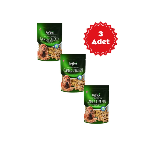 Reflex Av Hayvanlı ve Tavuklu Yarı Yumuşak Köpek Ödül Maması 150gr x 3 Adet ürün görseli 1