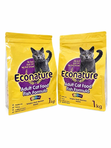 ECONATURE GURME BALIKLI KEDİ MAMASI 1 KG*2 ADET ürün görseli 1