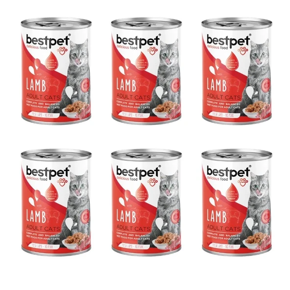 Bestpet Kuzu Etli Jöleli Yetişkin Kedi Konservesi 400 gr 6'lı Paket ürün görseli 1
