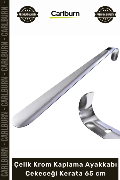 #Kerata Metal Sağlam Kaliteli Uzun Lüks Şık Yerli Çelik Krom Kaplama Ayakkabı Çekeceği Kerata 65 cm ürün görseli 1