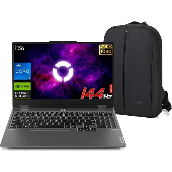 Lenovo Loq 15IRX9 I7-13650HX 64 GB 1 Tb RTX4050 15.6" Full Hd Windows 11 Pro Gaming Laptop + Çanta 83DV0117TR FR112 ürün görseli 1