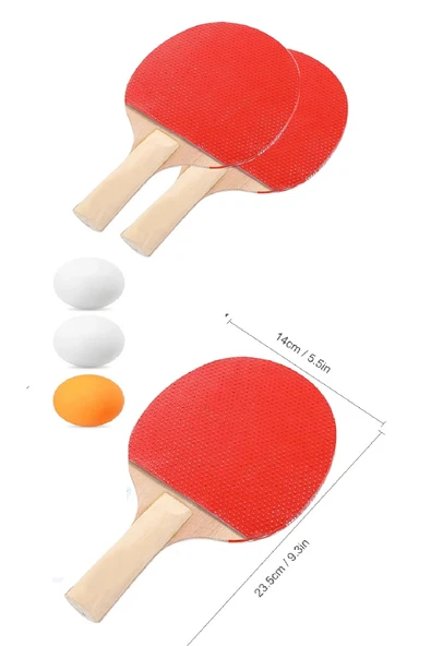 Ping Pong Masa Tenisi Seti Tenis Raketi Seti 2 Raket + 3 Ping Pong Topu  Spor Aksesuarları ürün görseli 1