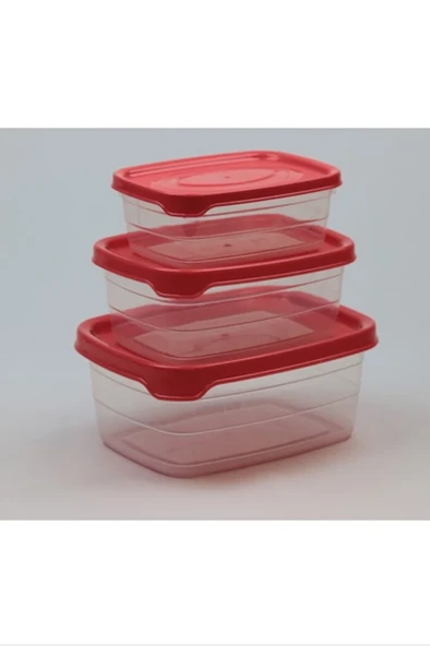 Plastik Saklama Kabı 3 lü 400 Ml - 670 Ml - 1.2 Lt. DYZSTAR-BNM-0513 ürün görseli 1