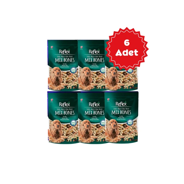 Reflex Karışık Kemikler Yarı Yumuşak Köpek Ödül Maması 150gr x 6 Adet ürün görseli 1