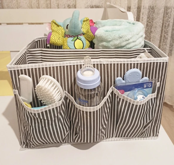 Bebek Beşik Başucu Düzenleyici Kapaklı 5 Bölmeli Organizer ürün görseli 1