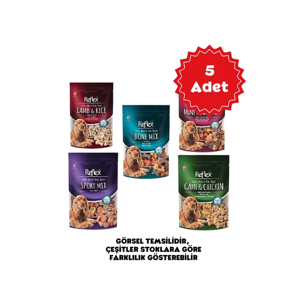 Reflex Semi Moist Karışık Köpek Ödül Maması 150 Gr X 5 Paket ürün görseli 1
