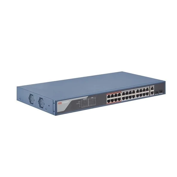 HIKVISION DS-3E1326P-EI 24 PORT 10/100 24 PORT POE 2 PORT GİGABİT UPLINK 370W YONETILEBILIR SWITCH ürün görseli 1