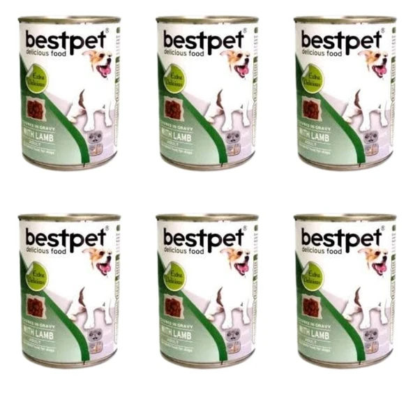 Bestpet Kuzu Etli Jöleli Köpek Konservesi 415 gr (6'lı Ekonomik Avantaj Paketi) ürün görseli 1