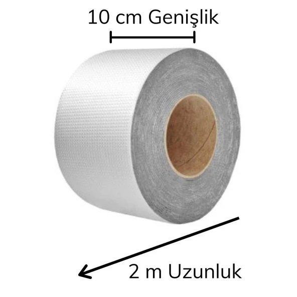 Folyo Kauçuk Bant Yapışkanlı Su Geçirmez Çatı Boru Tamir Bandı (2Metre x 10 Cm) ürün görseli 1