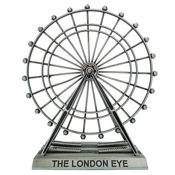 Vintage Metal İngiltere Dönme Dolap XL 21cm Gümüş London Eye Biblo No.2 ürün görseli 1