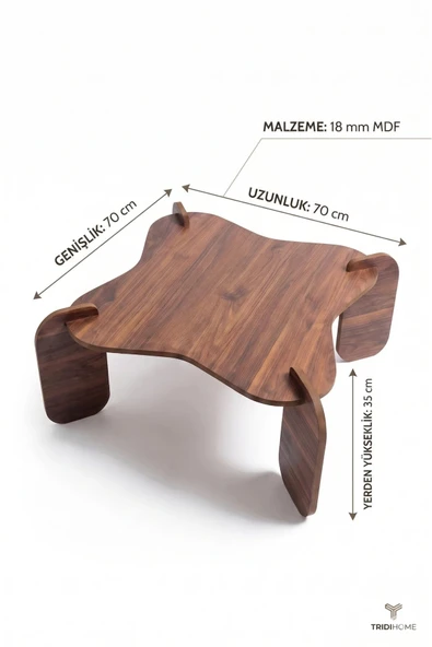 Tridihome Dayanıklı 18 mm MDF Salon Sehpası Oval Kenarlı Kolay Kurulum ürün görseli 1