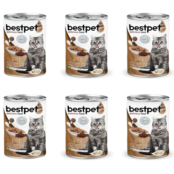 Bestpet Ciğerli Soslu Yetişkin Kedi Konservesi 400 gr 6'lı Paket ürün görseli 1