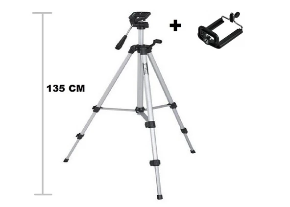Tripod : Telefon ve Kamera Tutucu Ayak + Telefon Tutucu - 105Cm ürün görseli 1
