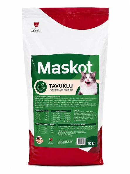 MASKOT LİDER TAVUKLU KEDİ MAMASI 10 KG ürün görseli 1