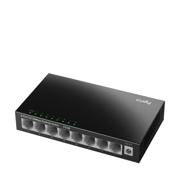 CUDY FS108 8 PORT 10/100 YONETILEMEZ DESKTOP SWITCH METAL KASA ürün görseli 1