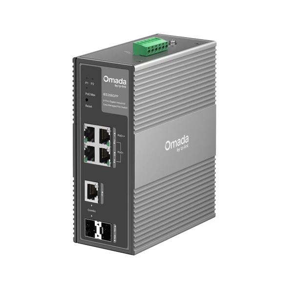 Omada Tp-link Ies206gpp 6 Port Gigabit Endüstriyel Yönetilen Switch, 3 Port Poe+ 1 Port Poe++ ürün görseli 1