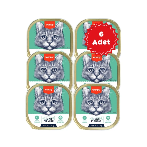 Wanpy Alutray Ezme Ton Balıklı Kedi Konservesi 40grX6 Adet ürün görseli 1