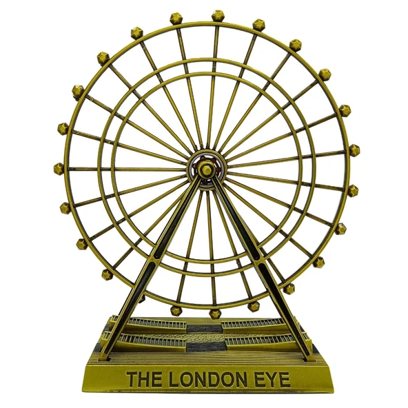 Vintage Metal İngiltere Dönme Dolap XL 21cm Bronz London Eye Biblo No.1 ürün görseli 1