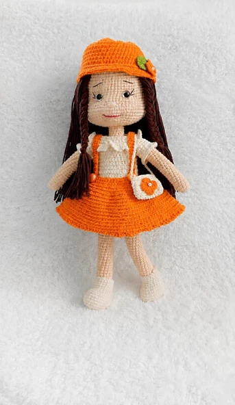Turuncu Nisanur Bebek Amigurumi Organik Oyuncak ürün görseli 1